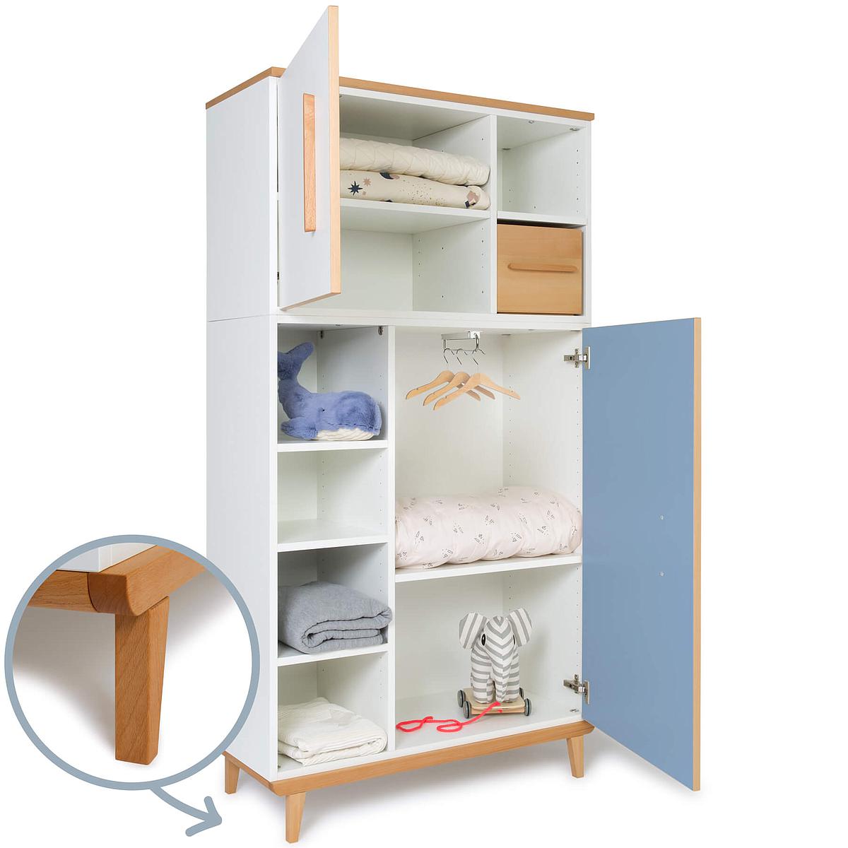 Armoire 173cm 2 portes NADO By A.K. sky blue-capri blue
