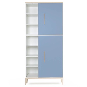 Armoire 198 cm 2 portes NADO Curve finition frêne capri blue