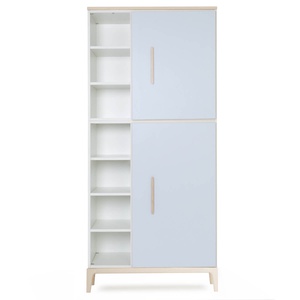 Armoire 198 cm 2 portes NADO Curve finition frêne sky blue