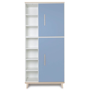 Armoire 198 cm 2 portes NADO Retro finition frêne capri blue