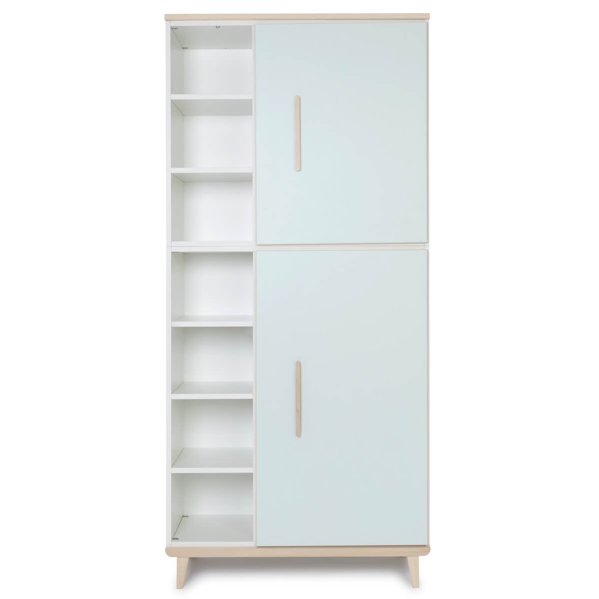 Armoire 198 cm 2 portes NADO Retro finition frêne mint