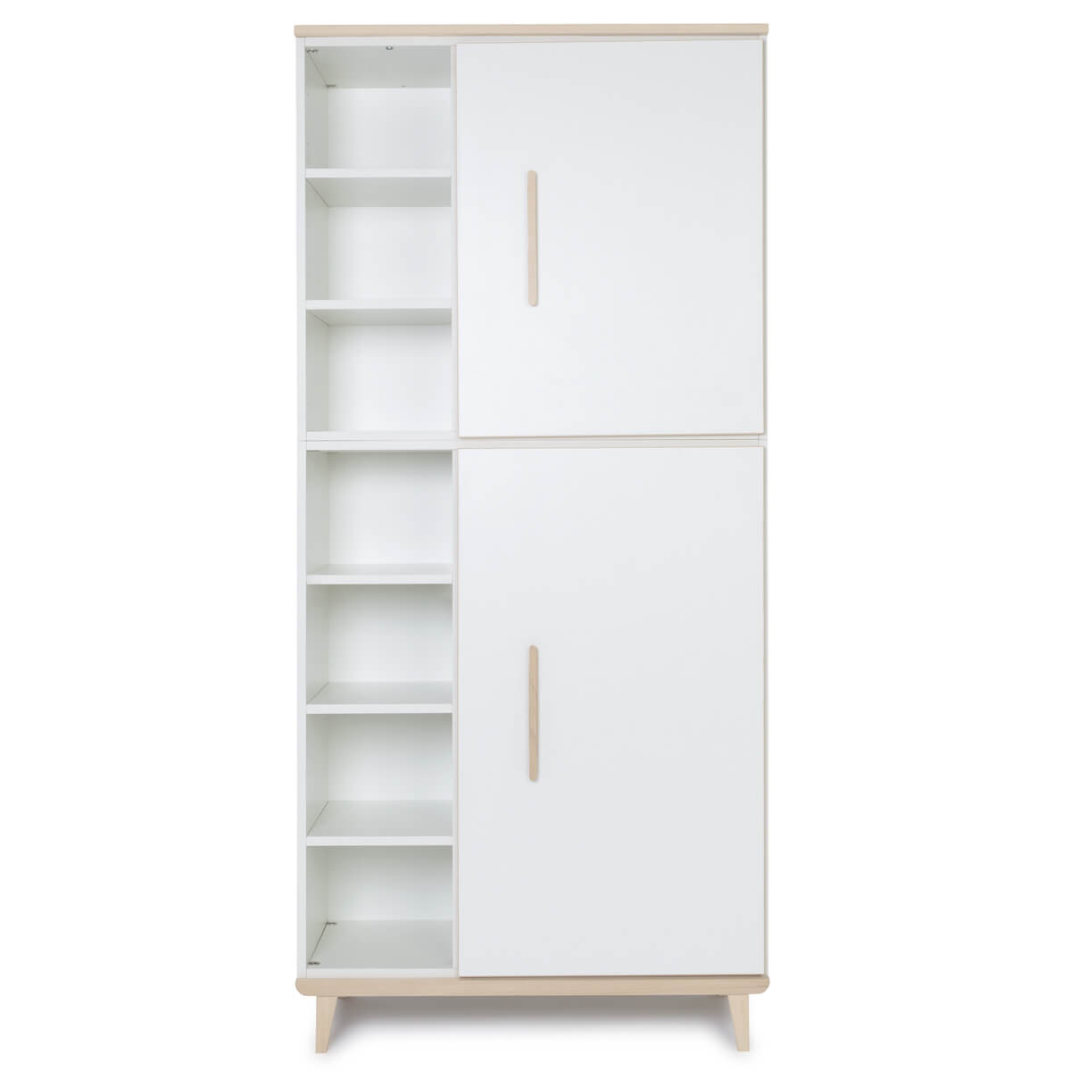 Armoire 198 cm 2 portes NADO Retro finition frêne white