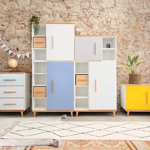 Armoire 198 cm 2 portes NADO Retro finition hêtre white