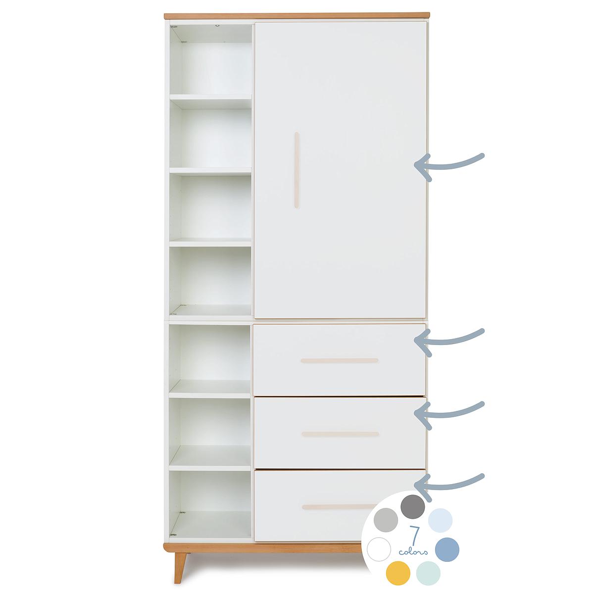 Armoire 198cm 1 porte 3 tiroirs hors façades NADO By A.K. 