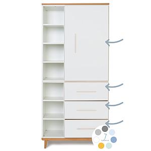 Armoire 198cm 1 porte 3 tiroirs hors façades NADO 