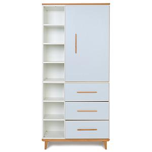 Armoire 198cm 1 porte 3 tiroirs NADO sky blue