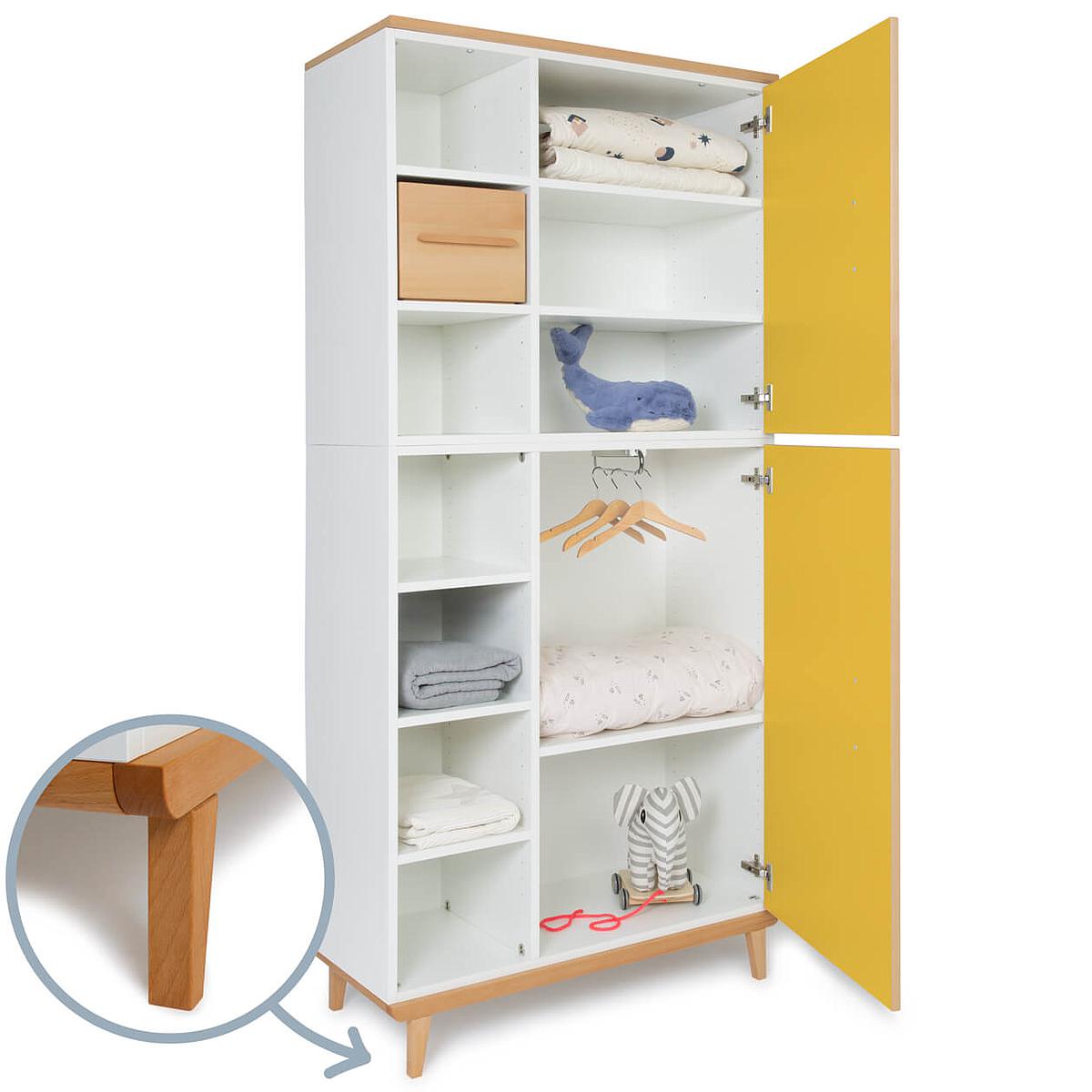Armoire 198cm 2 portes NADO sunshine yellow