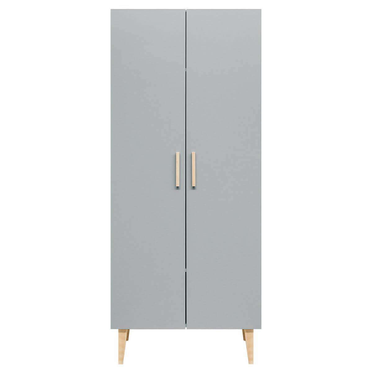 Armoire 2 porte EMMA Bopita blanc-gris