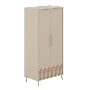 Armoire 2 portes 1 tiroir EEFJE Paidi Beige cashmere-chêne