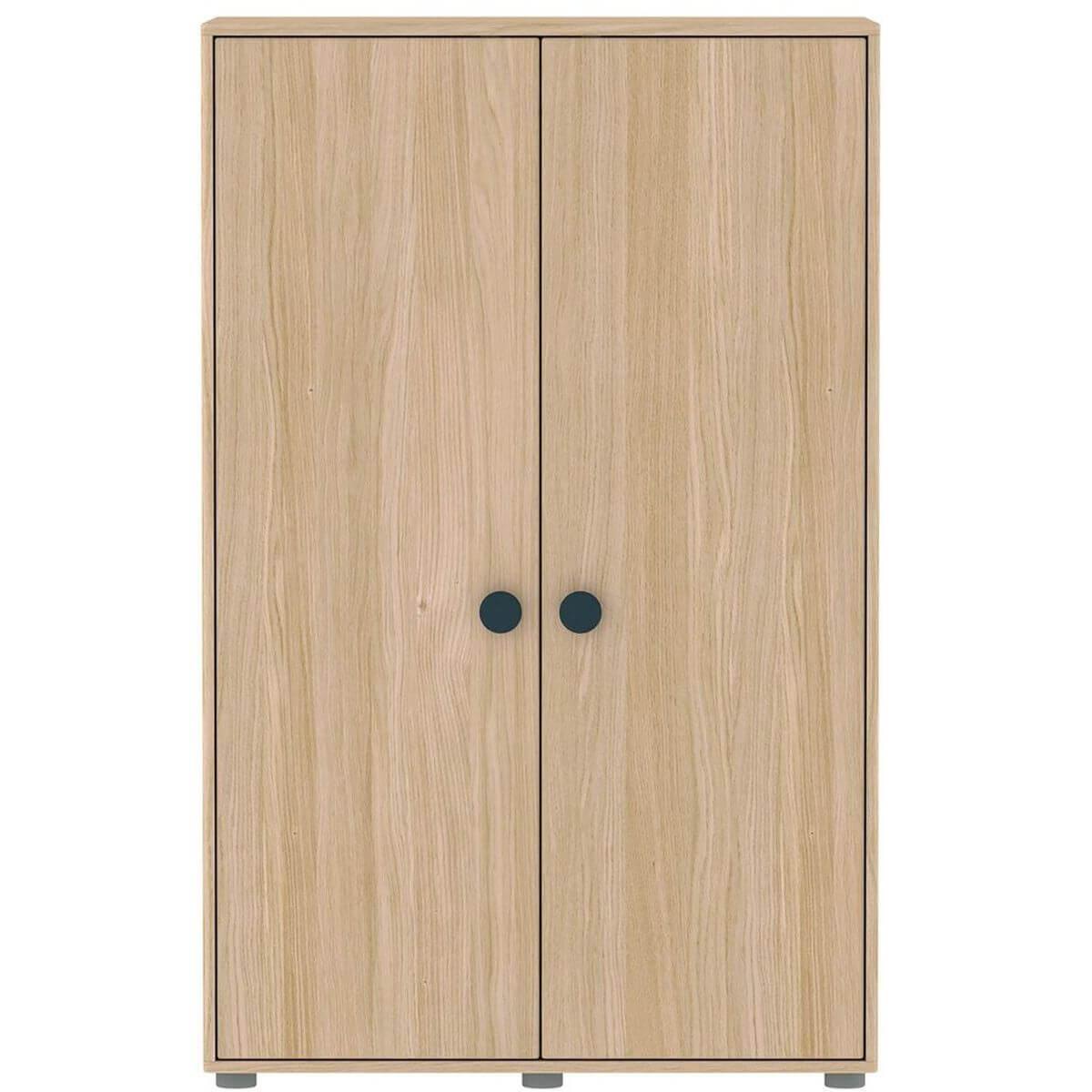 Armoire 2 portes 138cm POPSICLE Flexa chêne-blueberry