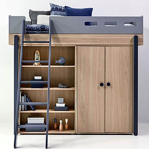 Armoire 2 portes 138cm POPSICLE Flexa chêne-blueberry