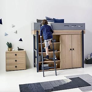 Armoire 2 portes 138cm POPSICLE Flexa chêne-blueberry