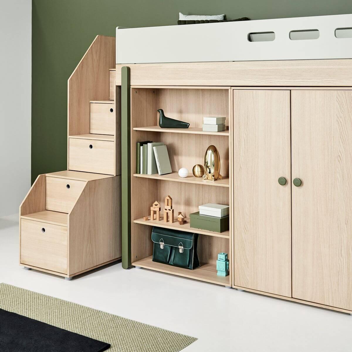 Armoire 2 portes 138cm POPSICLE Flexa chêne-kiwi