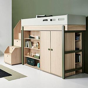 Armoire 2 portes 138cm POPSICLE Flexa chêne-kiwi