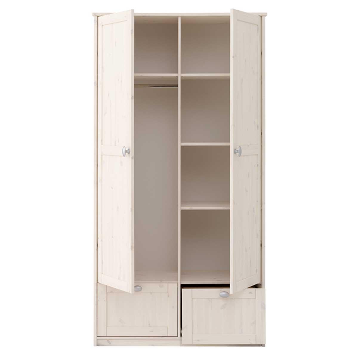 Armoire 2 Portes 2 Tiroirs 104cm Lifetime Blanchi Abitare Kids