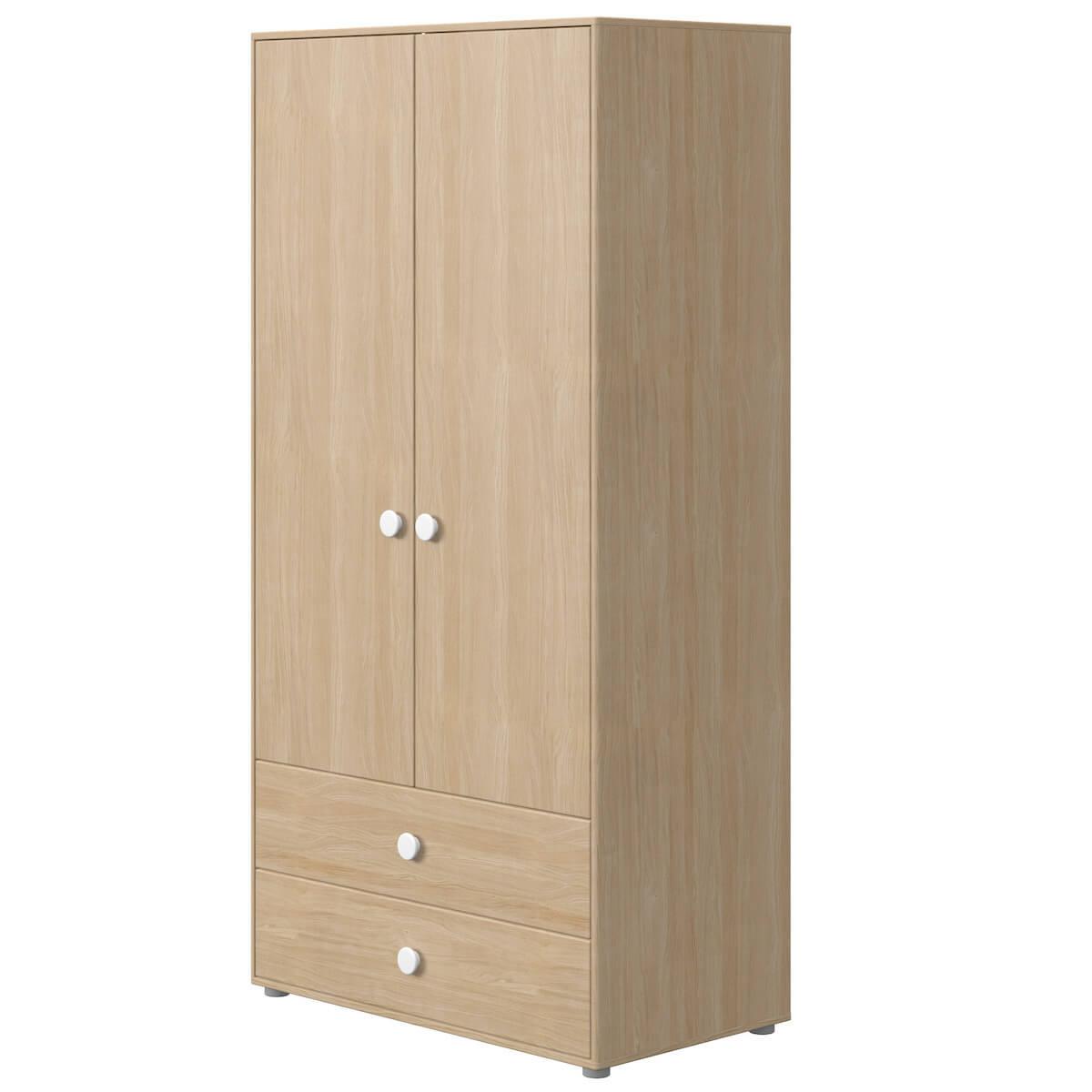 Armoire 2 portes-2 tiroirs 202cm POPSICLE Flexa chêne-blanc