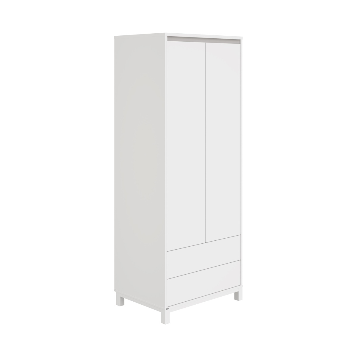 Armoire 2 portes 2 tiroirs OLLI Paidi blanc gris ardoise