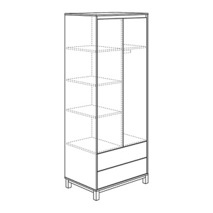 Armoire 2 portes 2 tiroirs OLLI Paidi blanc