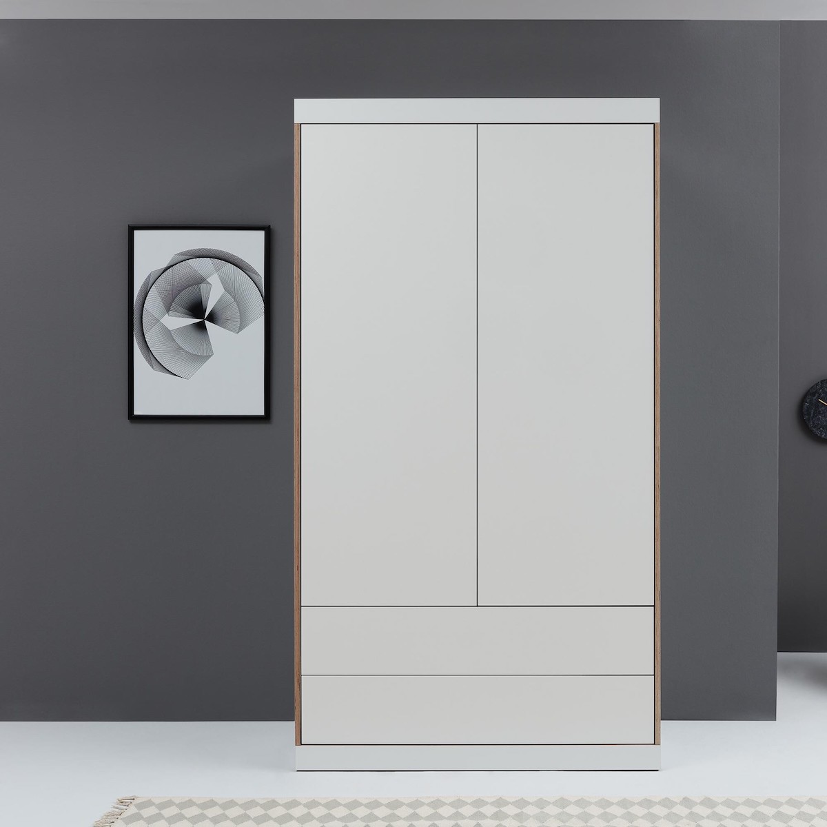 Armoire 2 portes avec 2 tiroirs FLAI Müller Small Living blanc