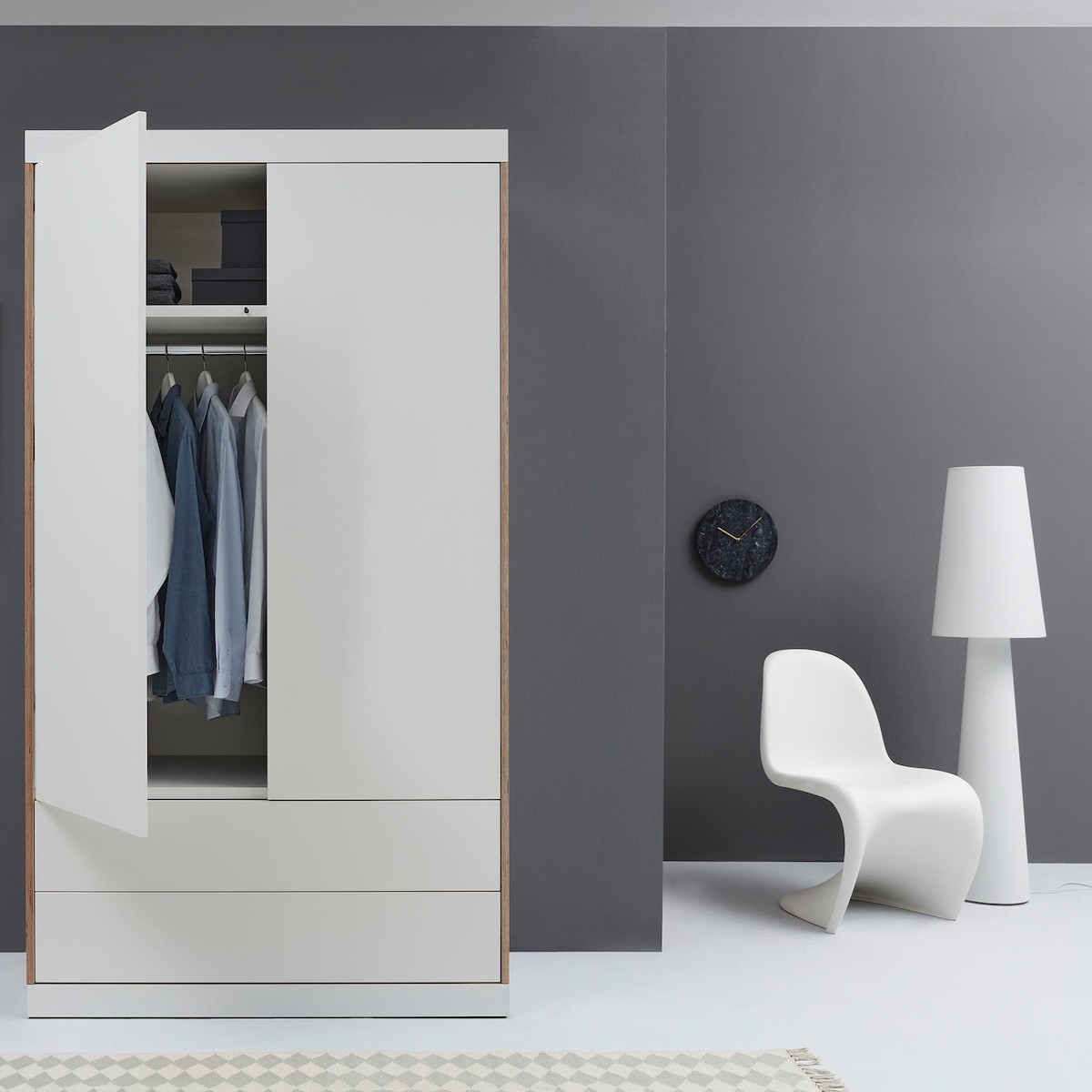 Armoire 2 portes avec 2 tiroirs FLAI Müller Small Living blanc