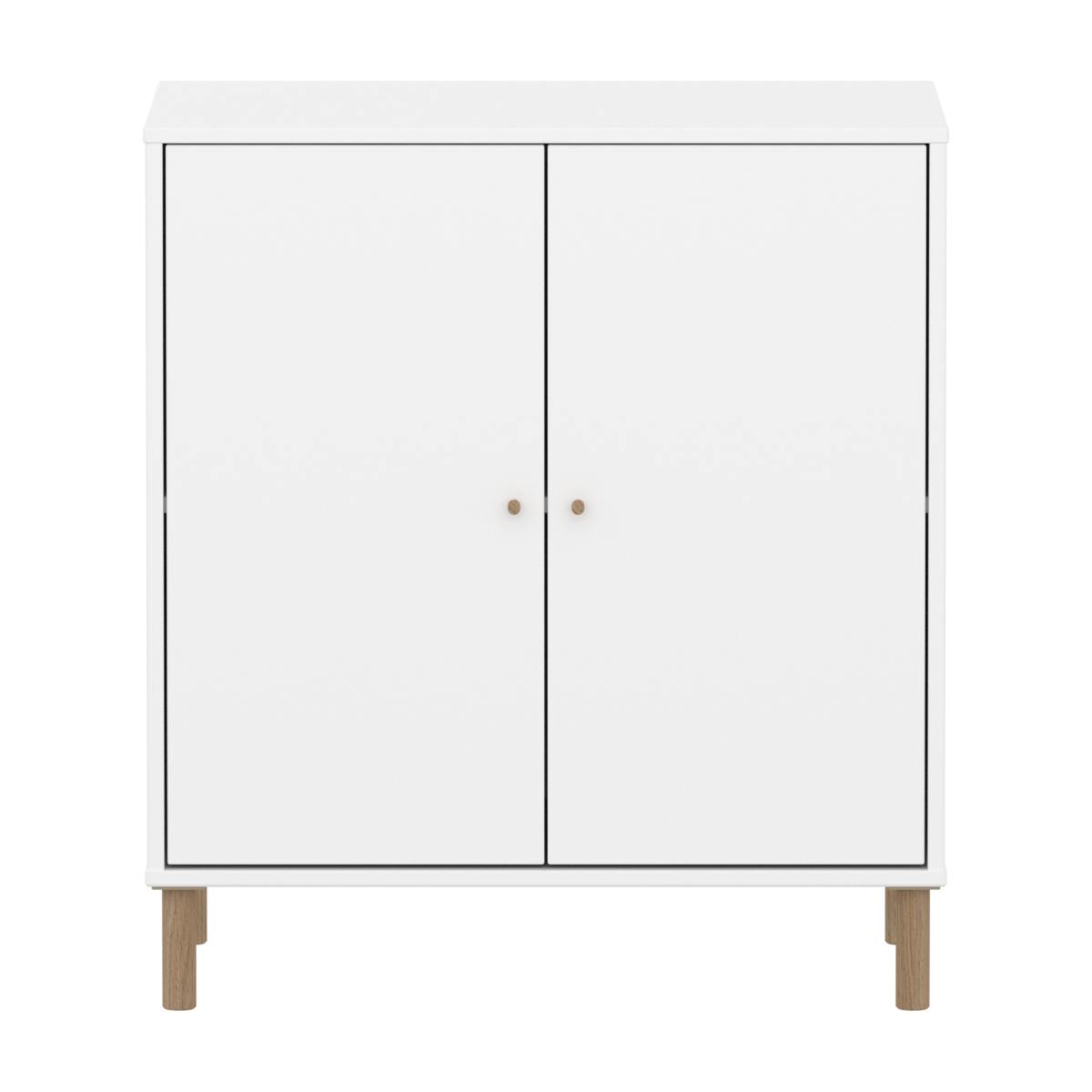 Armoire 2 portes avec pied SAGA Flexa blanc oak