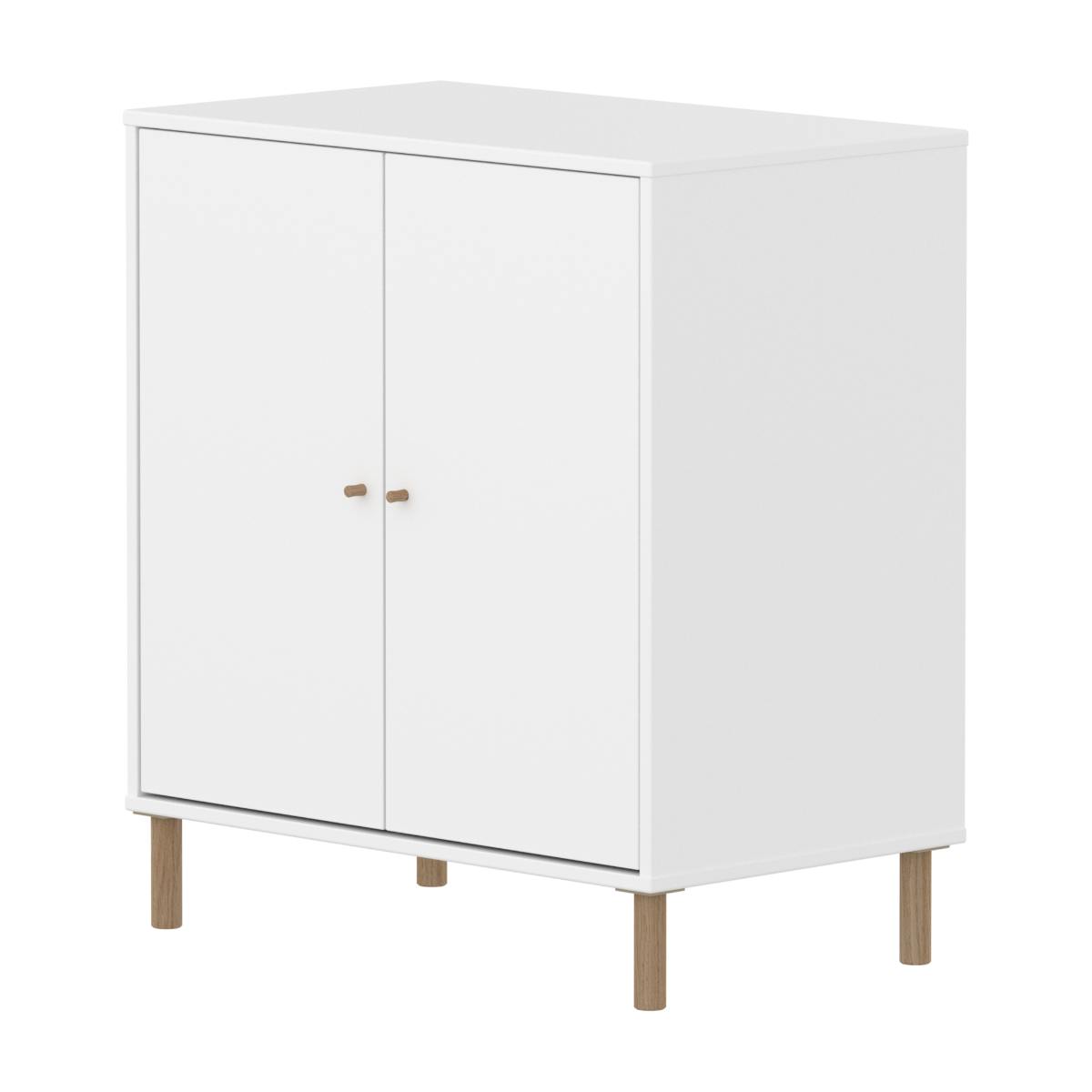 Armoire 2 portes avec pied SAGA Flexa blanc oak
