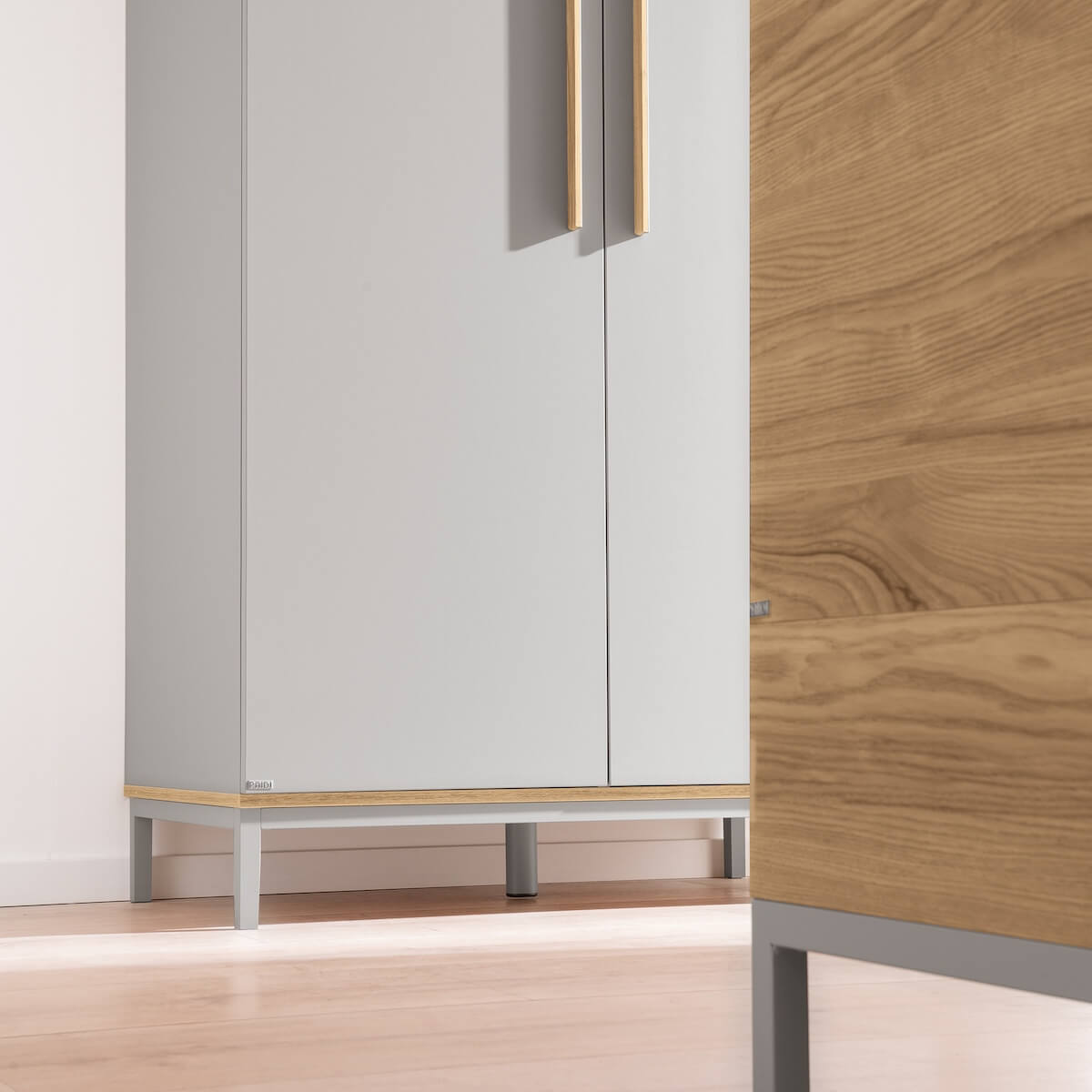 Armoire 2 portes BENNE Paidi Chêne Montana gris ardoise