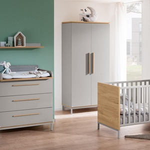 Armoire 2 portes BENNE Paidi Chêne Montana gris ardoise