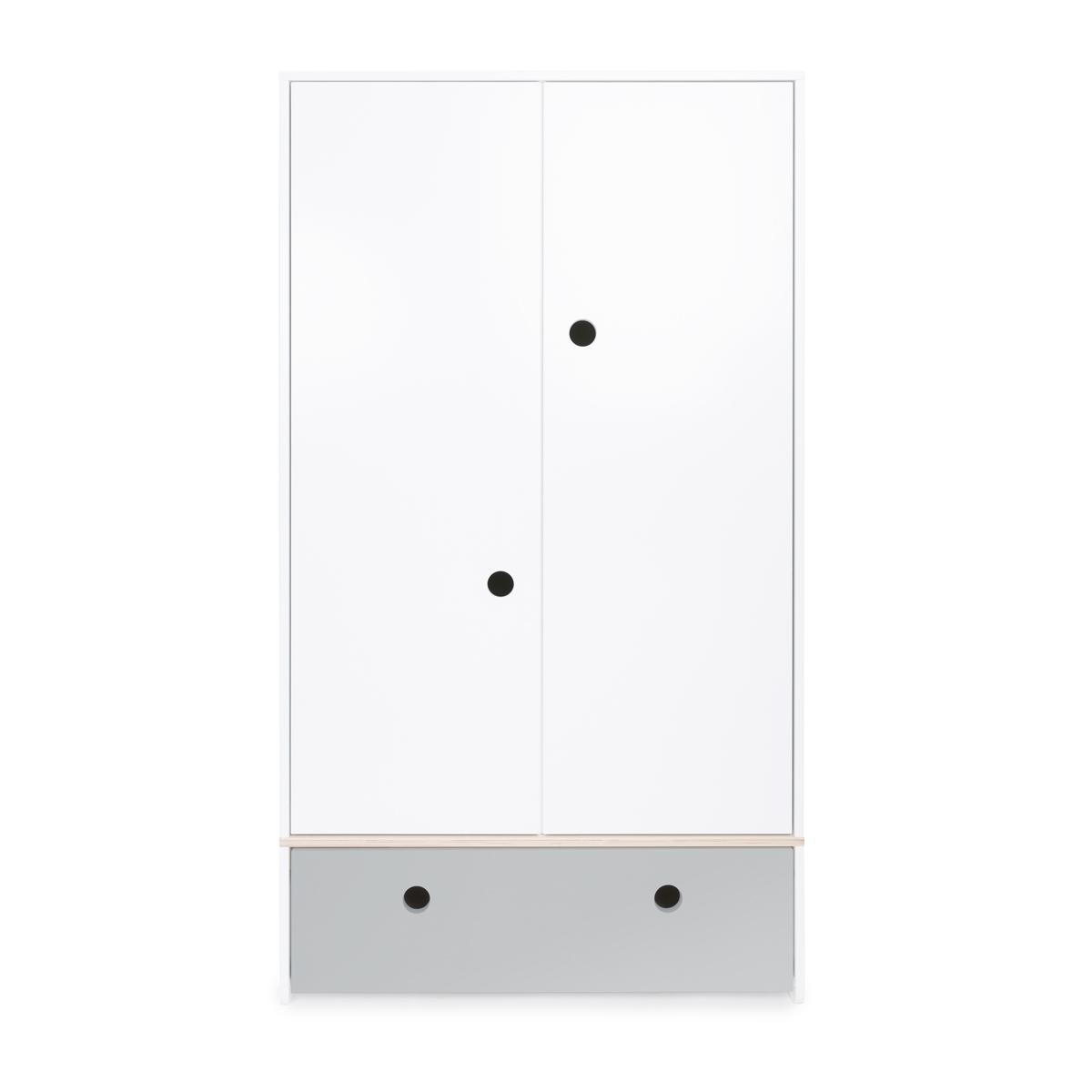 Armoire 2 portes COLORFLEX Abitare Kids façade tiroir pearl grey 
