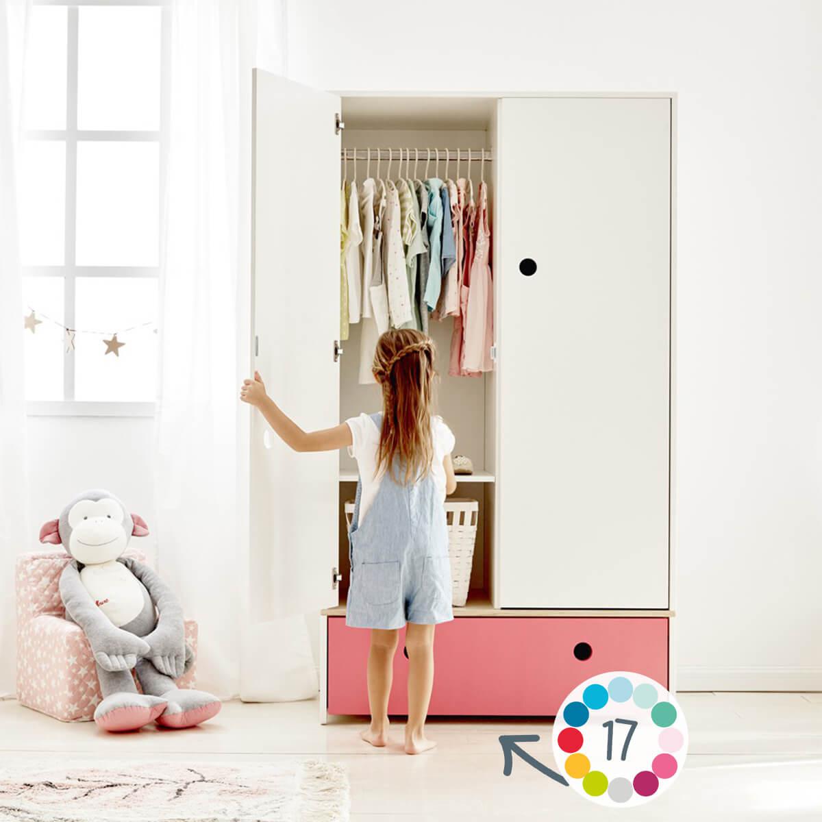 Armoire 2 portes COLORFLEX façade tiroir pink 