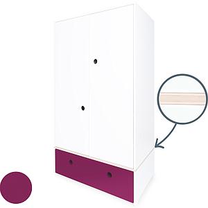 Armoire 2 portes COLORFLEX façade tiroir plum 