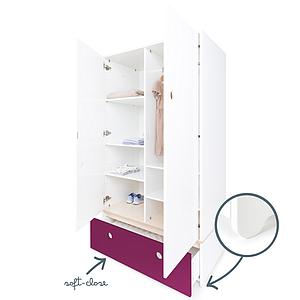Armoire 2 portes COLORFLEX façade tiroir plum 
