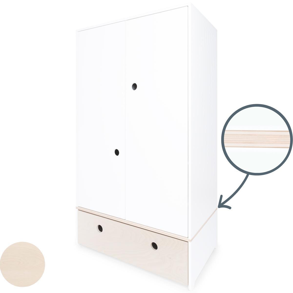 Armoire 2 portes COLORFLEX façade tiroir white wash