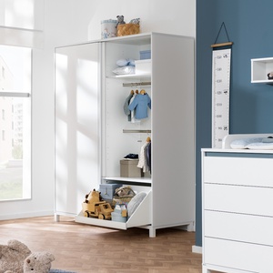 Armoire 2 portes coulissantes 2 tiroirs OLLI Paidi blanc bleu