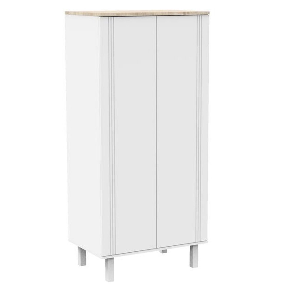 Armoire 2 portes ELEONORE Sauthon blanc