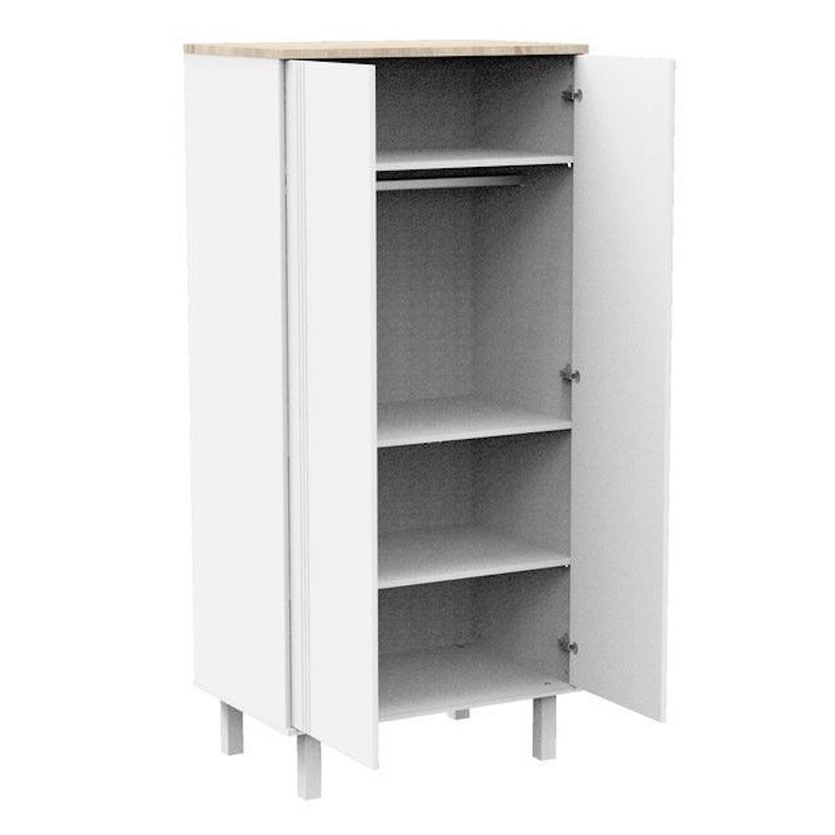 Armoire 2 portes ELEONORE Sauthon blanc