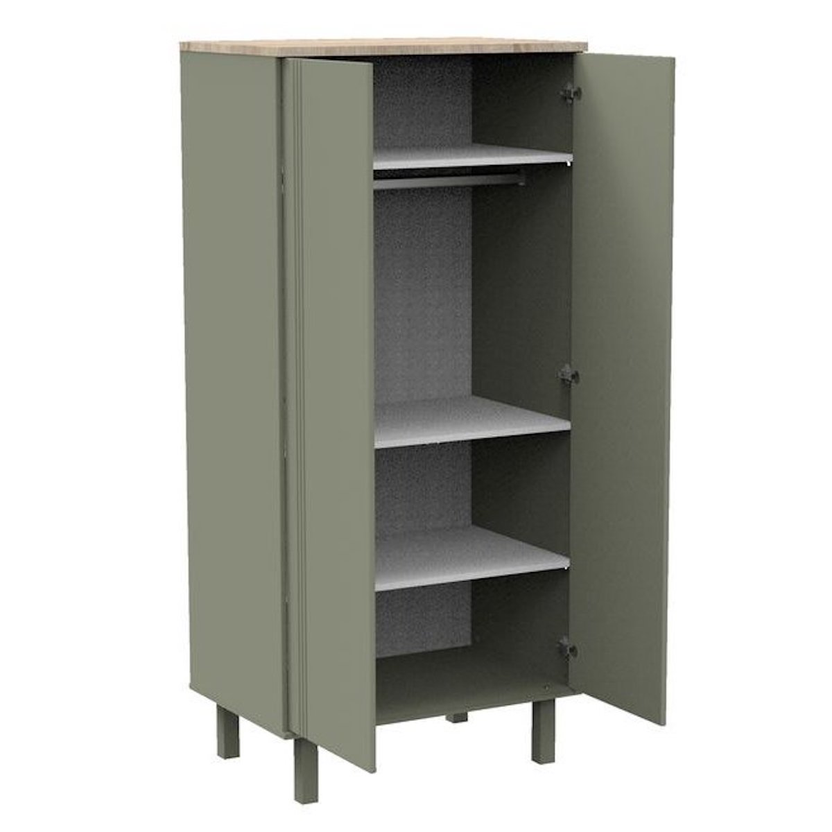 Armoire 2 portes ELEONORE Sauthon kaki