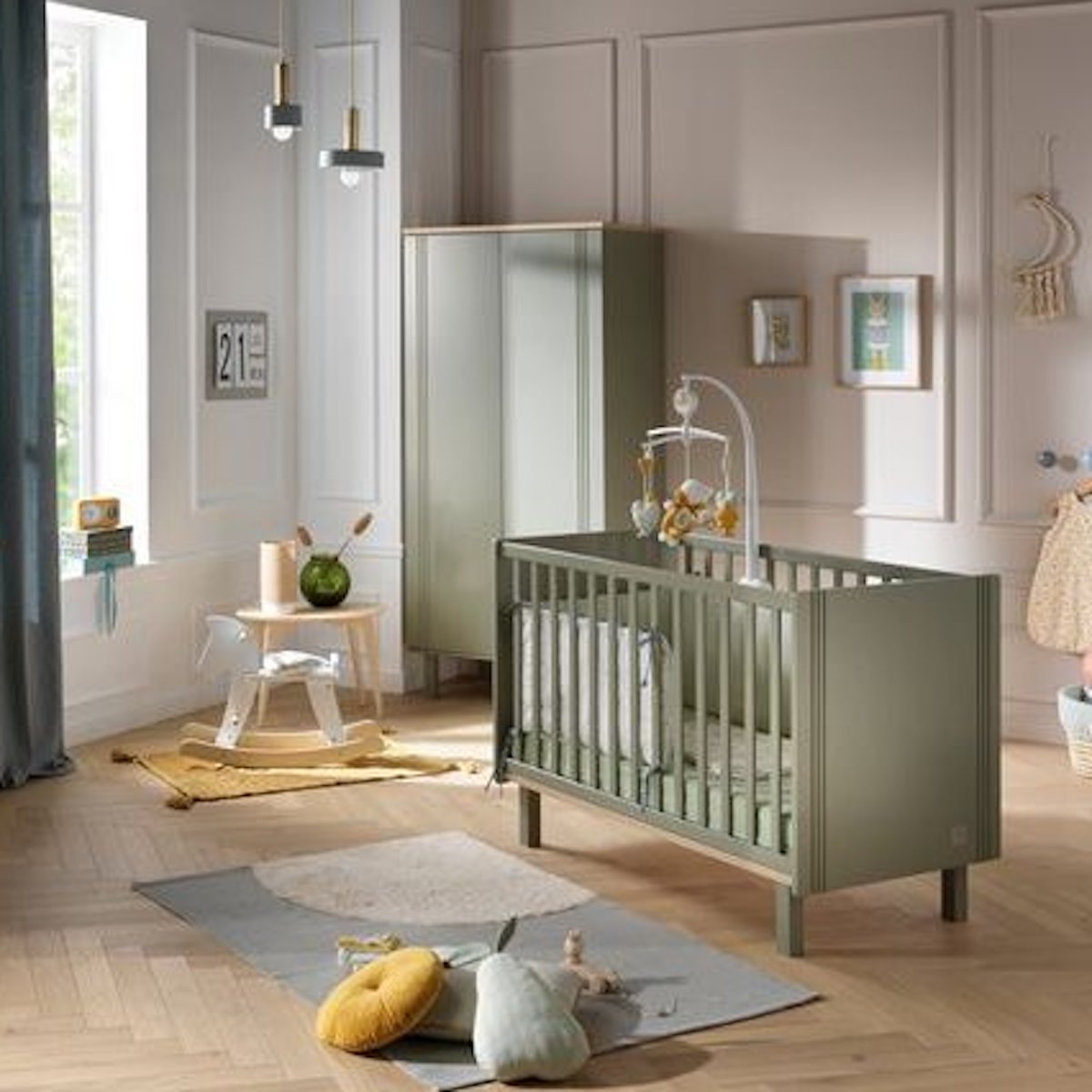 Armoire 2 portes ELEONORE Sauthon kaki