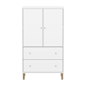 Armoire 2 portes et 2 tiroirs avec pied SAGA Flexa blanc oak