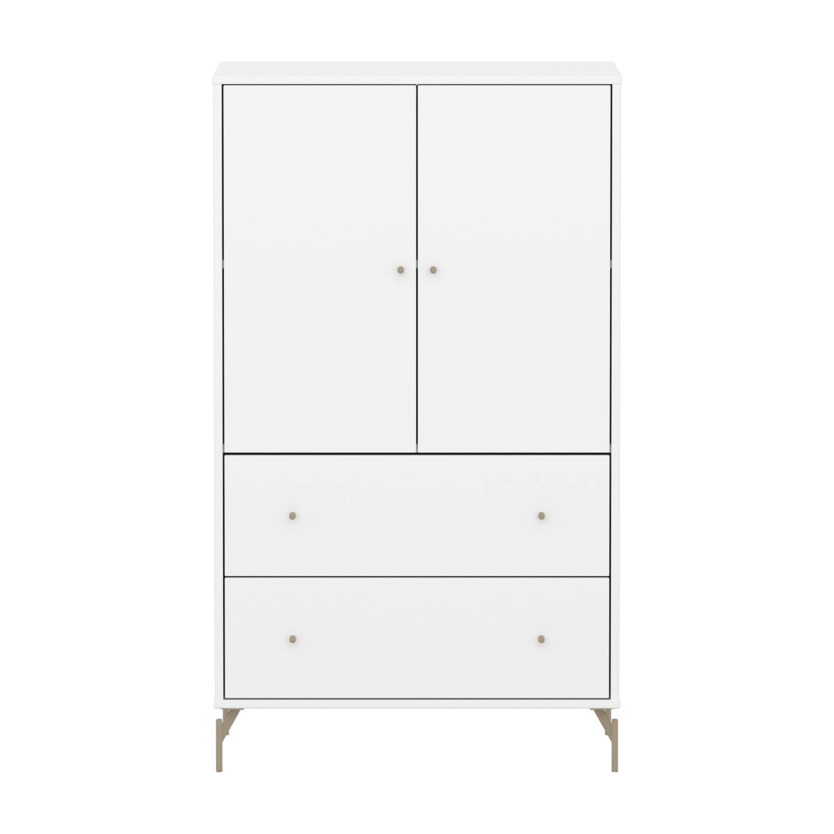 Armoire 2 portes et 2 tiroirs avec pied SAGA Flexa blanc oat