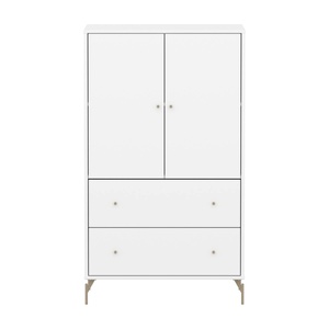 Armoire 2 portes et 2 tiroirs avec pied SAGA Flexa blanc oat