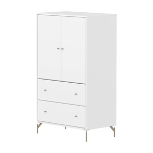 Armoire 2 portes et 2 tiroirs avec pied SAGA Flexa blanc oat