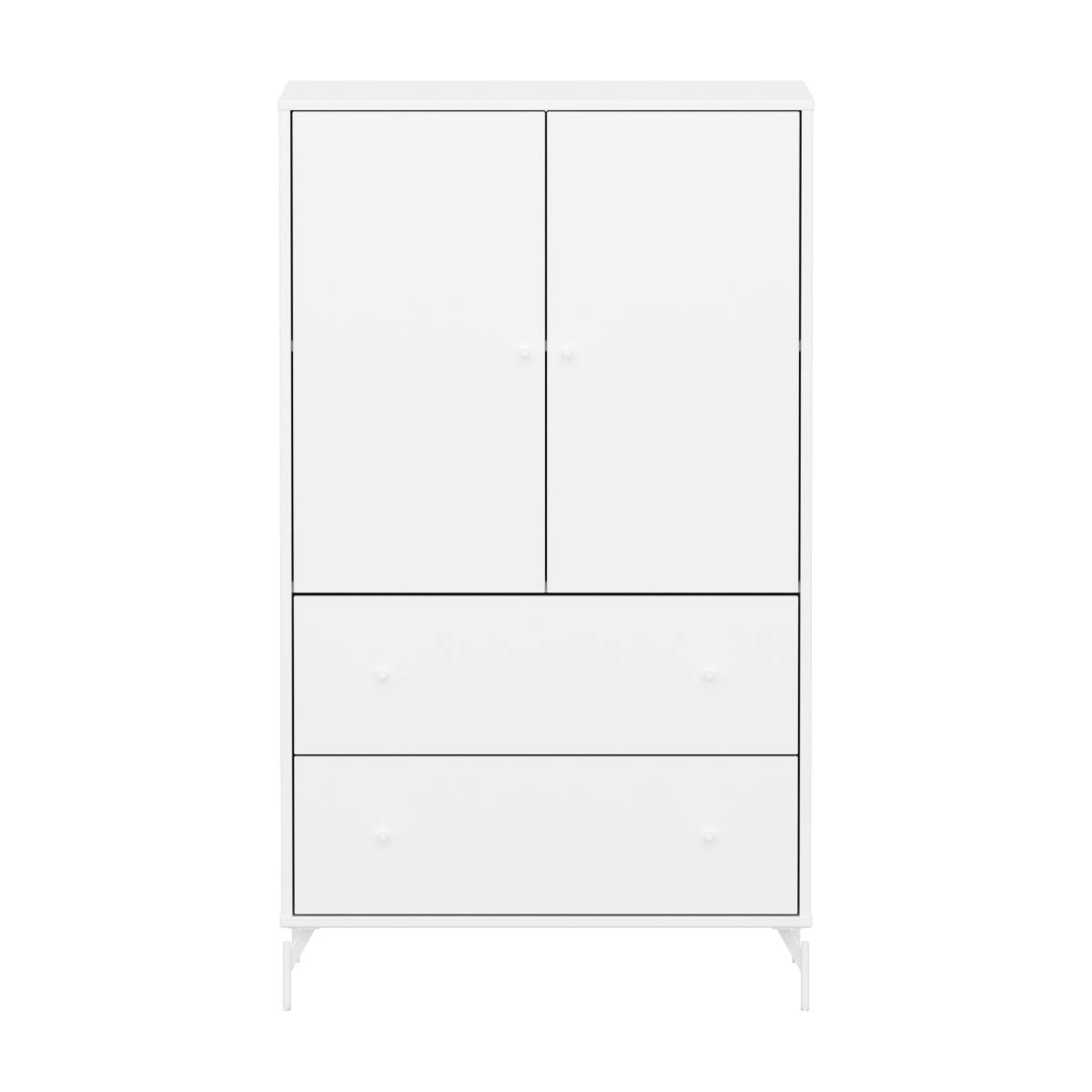 Armoire 2 portes et 2 tiroirs avec pied SAGA Flexa blanc