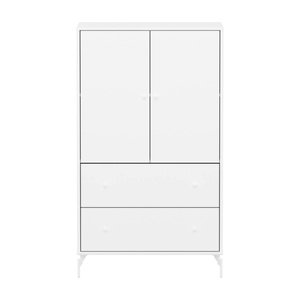 Armoire 2 portes et 2 tiroirs avec pied SAGA Flexa blanc