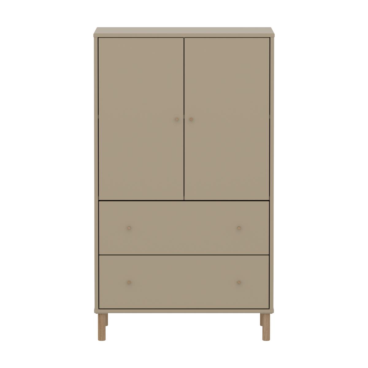 Armoire 2 portes et 2 tiroirs avec pied SAGA Flexa oat oak