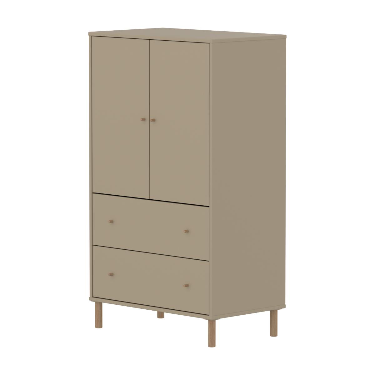 Armoire 2 portes et 2 tiroirs avec pied SAGA Flexa oat oak