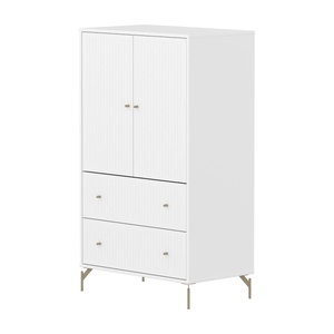 Armoire 2 portes et 2 tiroirs rainures avec pied SAGA Flexa blanc oat