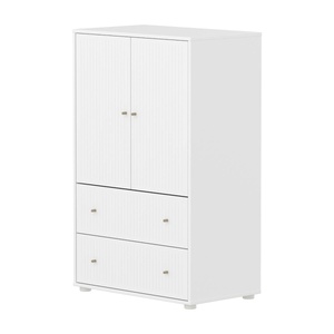 Armoire 2 portes et 2 tiroirs rainures SAGA Flexa blanc oat