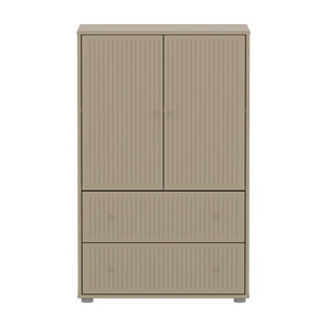 Armoire 2 portes et 2 tiroirs rainures SAGA Flexa oat light grey