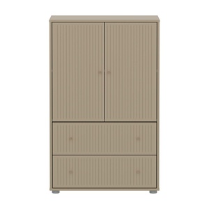 Armoire 2 portes et 2 tiroirs rainures SAGA Flexa oat oak light grey